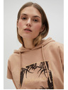 Moodo Beiges Sweatshirt-Top mit Kapuze