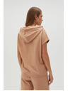 Moodo Beiges Sweatshirt-Top mit Kapuze