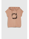 Moodo Beiges Sweatshirt-Top mit Kapuze