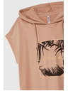 Moodo Beiges Sweatshirt-Top mit Kapuze