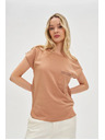 Moodo Damen-T-Shirt mit Tasche Moodo – dunkelbraun