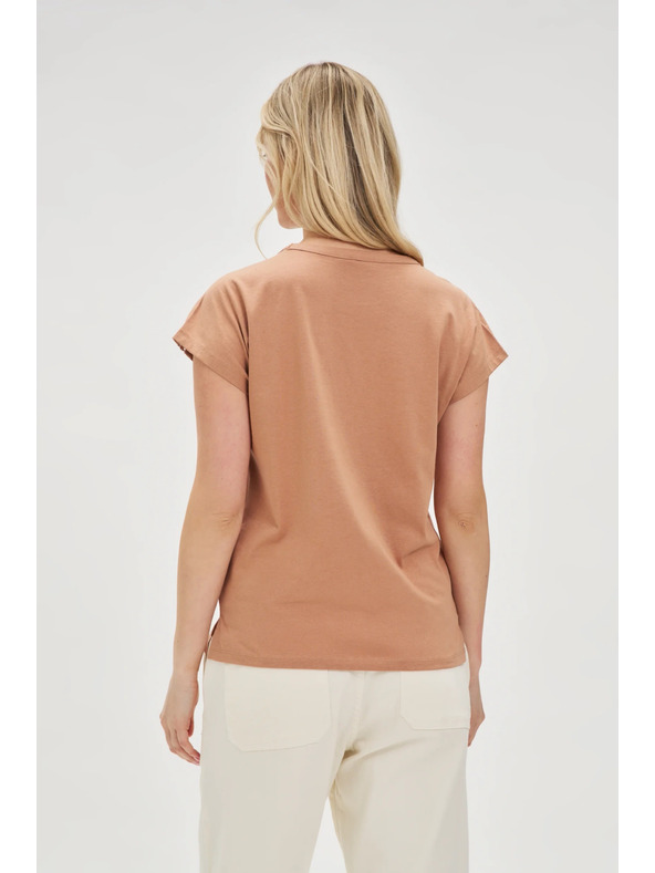 Moodo Damen-T-Shirt mit Tasche Moodo – dunkelbraun