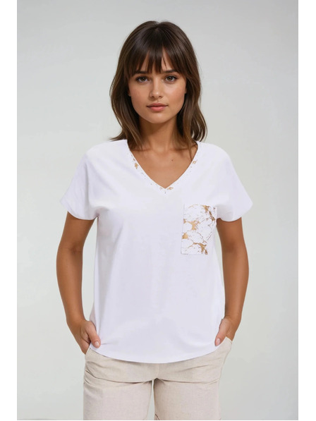 Moodo Damen-Baumwoll-T-Shirt Moodo – weiß