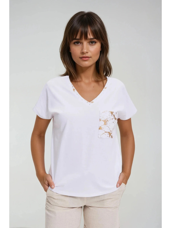 Moodo Damen-Baumwoll-T-Shirt Moodo – weiß