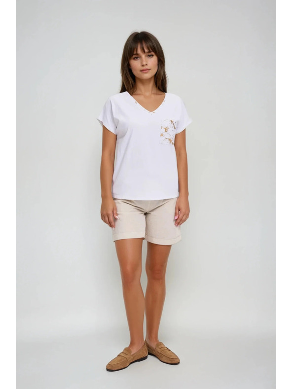 Moodo Damen-Baumwoll-T-Shirt Moodo – weiß