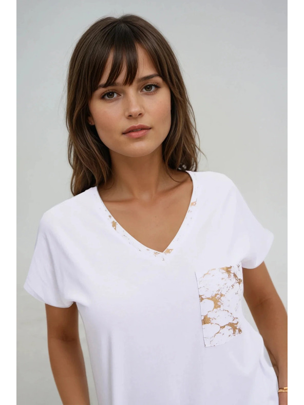 Moodo Damen-Baumwoll-T-Shirt Moodo – weiß