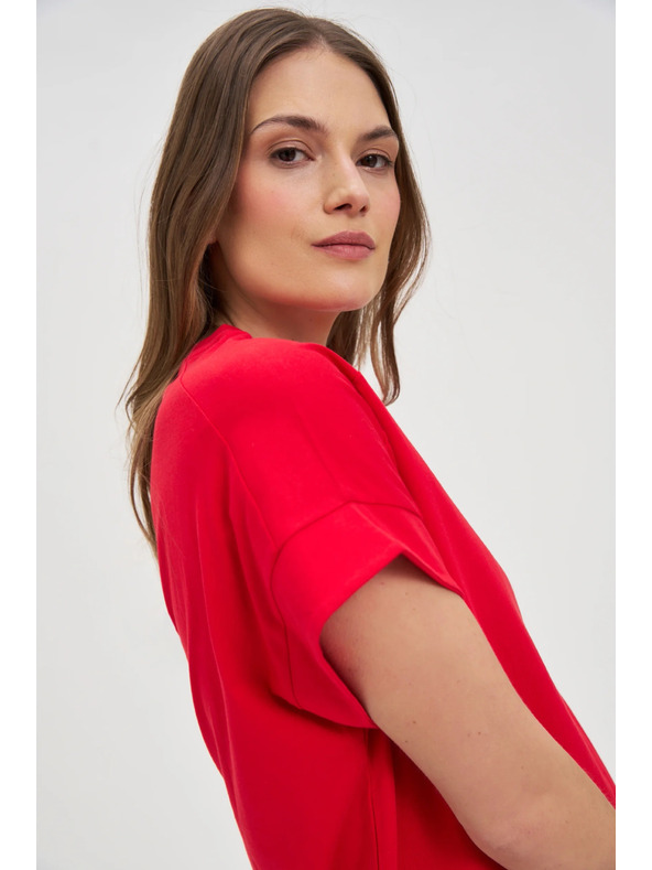 Moodo Damen-Baumwoll-T-Shirt Moodo – rot