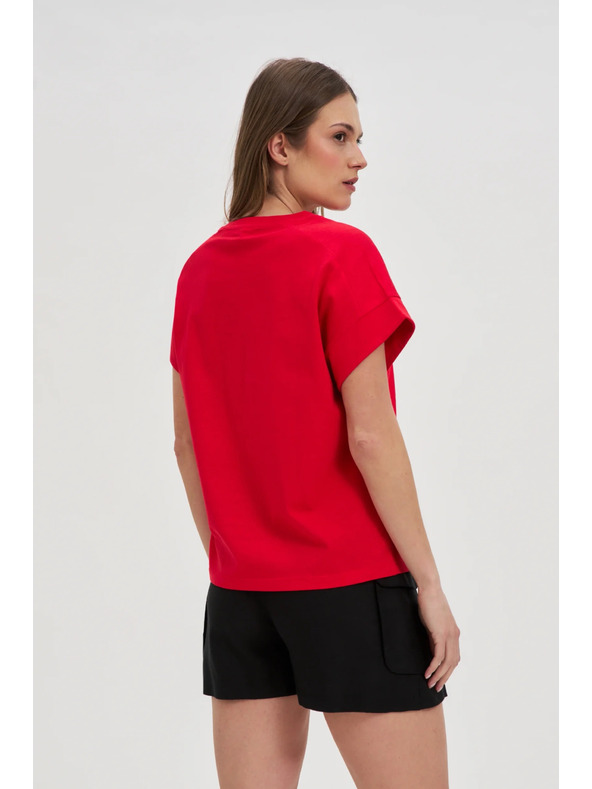 Moodo Damen-Baumwoll-T-Shirt Moodo – rot
