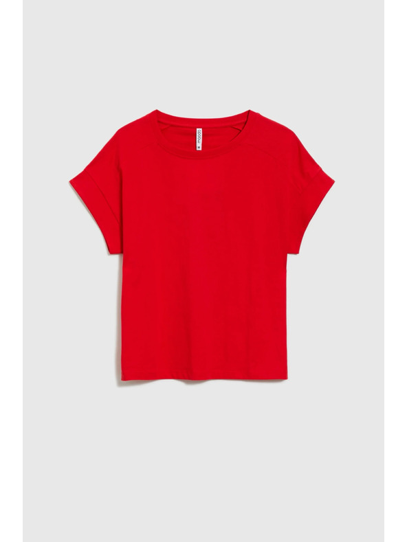 Moodo Damen-Baumwoll-T-Shirt Moodo – rot