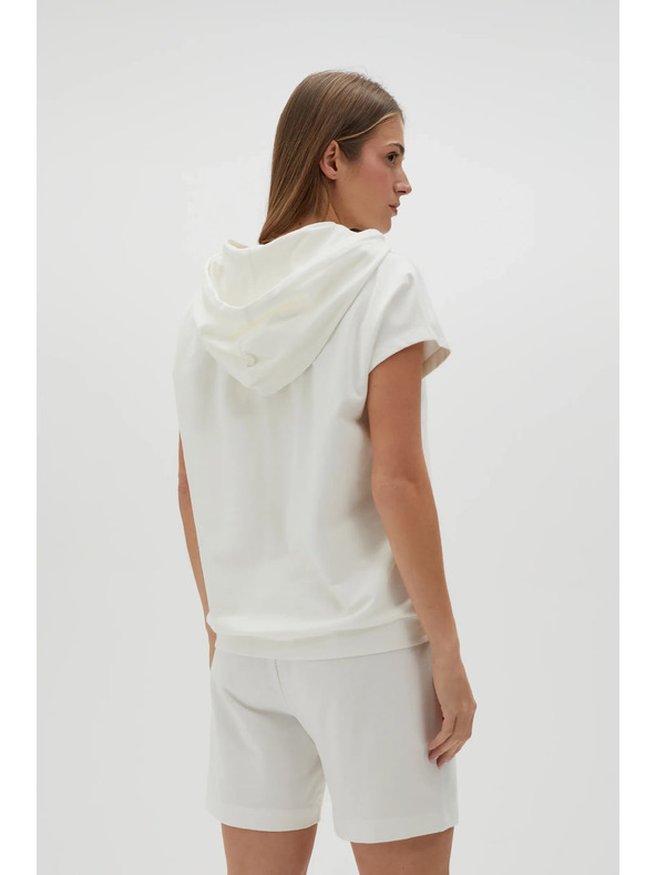 Moodo Weißes Sweatshirt-Top mit Kapuze