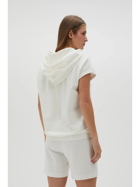 Moodo Weißes Sweatshirt-Top mit Kapuze