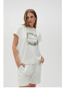 Moodo Weißes Sweatshirt-Top mit Kapuze