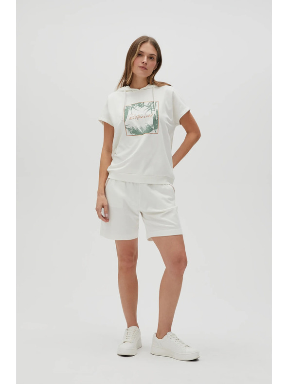 Moodo Weißes Sweatshirt-Top mit Kapuze