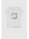 Moodo Weißes Sweatshirt-Top mit Kapuze
