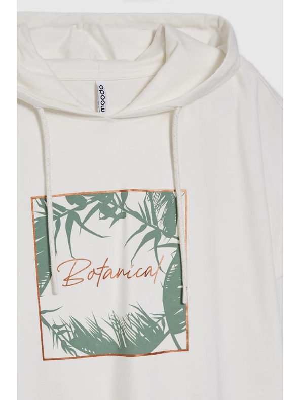 Moodo Weißes Sweatshirt-Top mit Kapuze