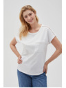 Moodo Damen-T-Shirt mit Tasche Moodo – weiß
