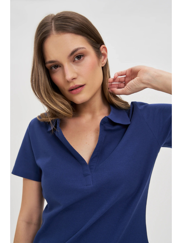 Moodo Blaues Damen-Polo-T-Shirt