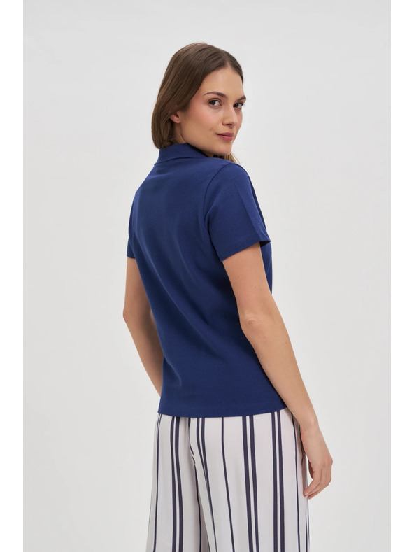 Moodo Blaues Damen-Polo-T-Shirt