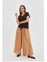 Moodo Braunes Damen-T-Shirt mit Bindung