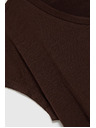 Moodo Braunes Damen-T-Shirt mit Bindung