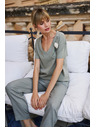 Moodo Damen-T-Shirt Moodo mit Blumenapplikation