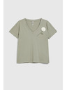 Moodo Damen-T-Shirt Moodo mit Blumenapplikation