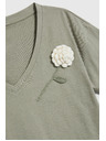 Moodo Damen-T-Shirt Moodo mit Blumenapplikation