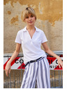 Moodo Weißes Damen-Polo-T-Shirt