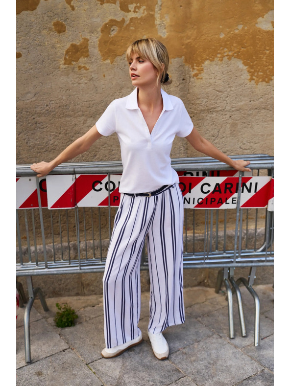 Moodo Weißes Damen-Polo-T-Shirt