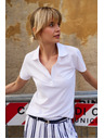 Moodo Weißes Damen-Polo-T-Shirt