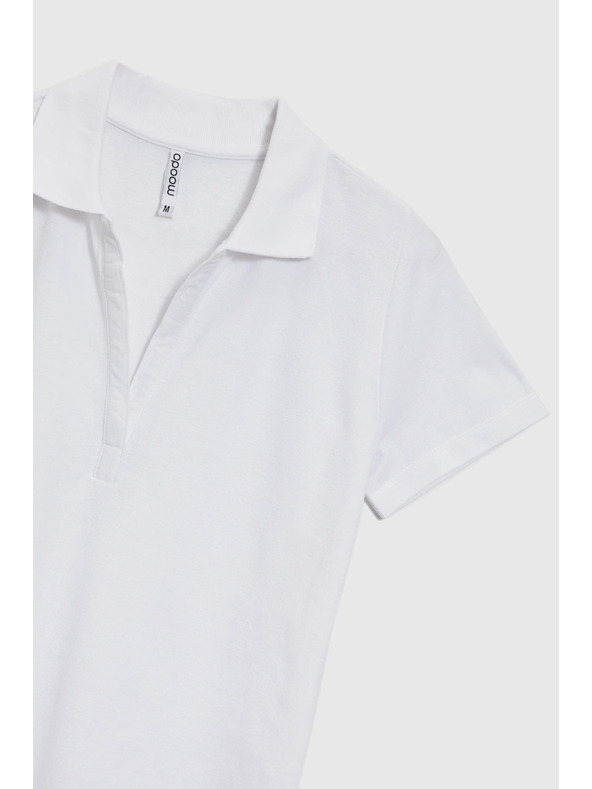 Moodo Weißes Damen-Polo-T-Shirt