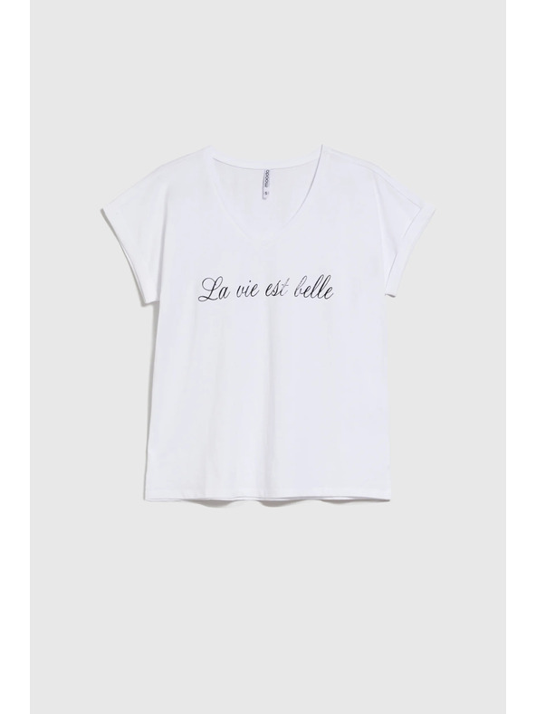 Moodo Damen-Baumwoll-T-Shirt Moodo – weiß