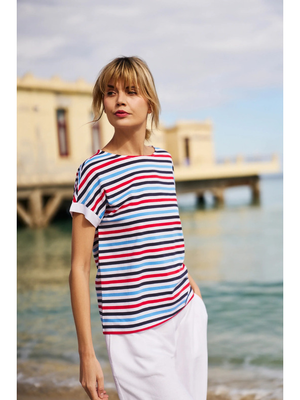 Moodo Gestreiftes Damen-T-Shirt