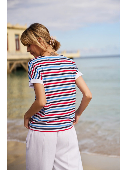 Moodo Gestreiftes Damen-T-Shirt