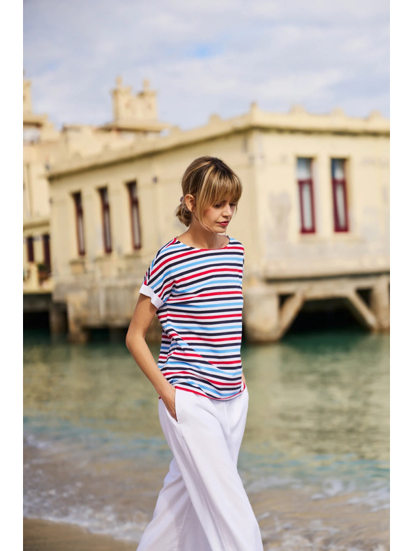 Moodo Gestreiftes Damen-T-Shirt