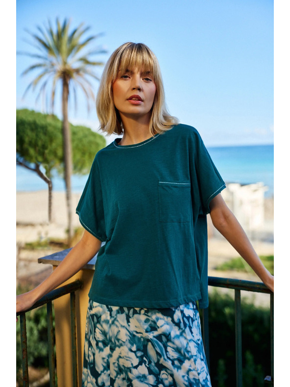 Moodo Damen-Top mit Tasche Moodo