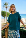 Moodo Damen-Top mit Tasche Moodo
