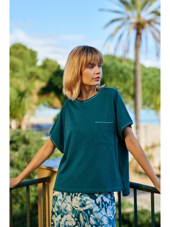 Moodo Damen-Top mit Tasche Moodo