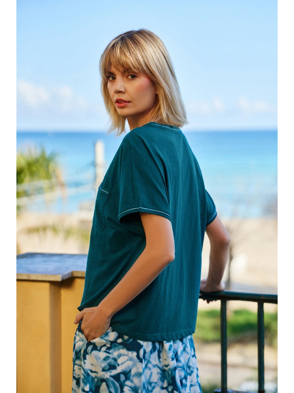 Moodo Damen-Top mit Tasche Moodo