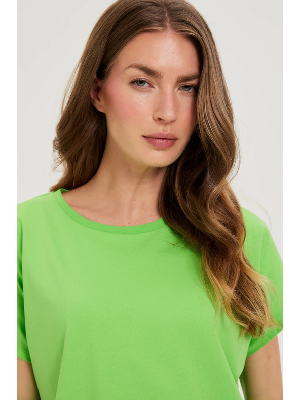 Moodo Damen-Baumwoll-T-Shirt Moodo – hellgrün