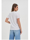 Moodo Damen-T-Shirt mit verziertem Ausschnitt – weiß