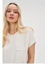 Moodo Damen-Top mit Tasche - weiß