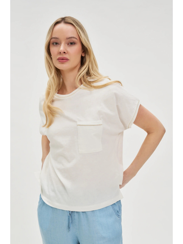 Moodo Damen-Top mit Tasche - weiß