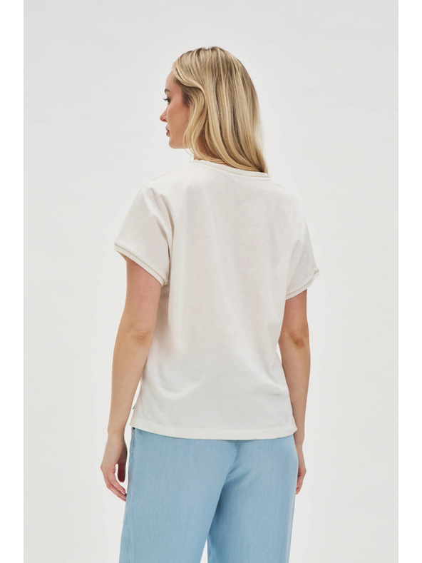 Moodo Damen-Top mit Tasche - weiß