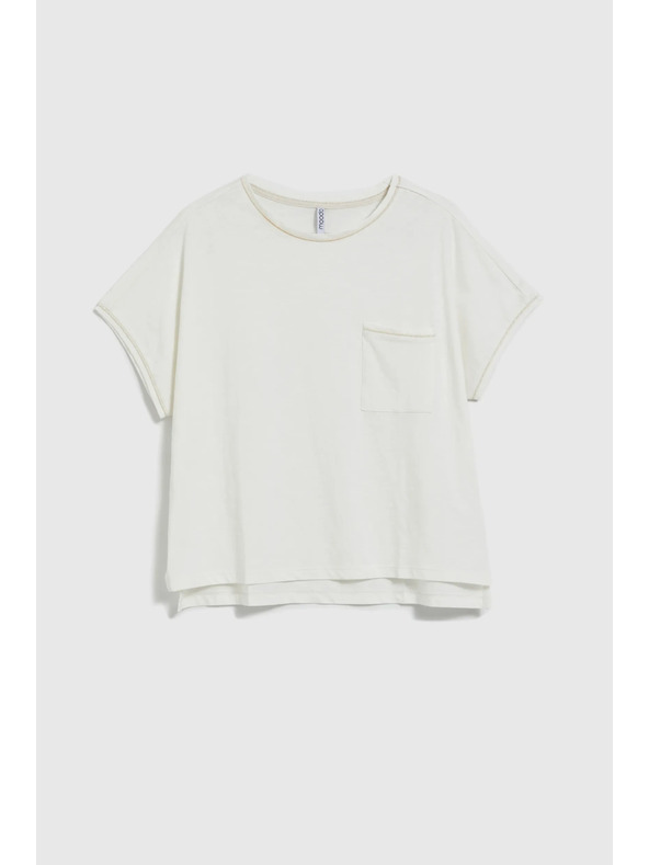 Moodo Damen-Top mit Tasche - weiß