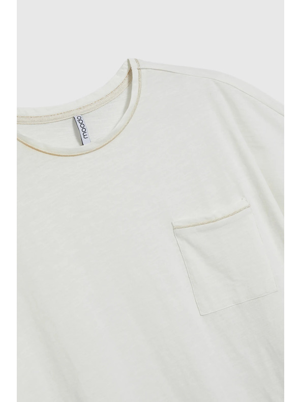 Moodo Damen-Top mit Tasche - weiß