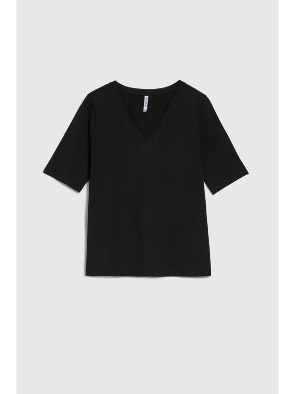 Moodo Schwarzes Basic-Top mit 3/4-Ärmeln von Moodo