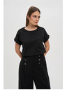 Moodo Damen-T-Shirt mit Perlen von Moodo – schwarz