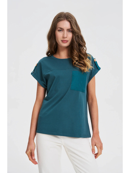 Moodo Damen-T-Shirt Moodo – petrolblau