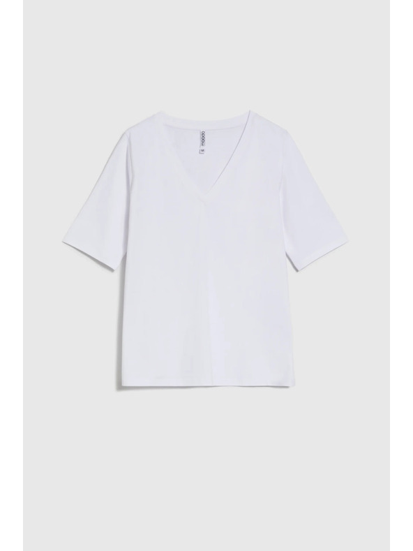 Moodo Weißes Basic Top mit 3/4-Ärmeln von Moodo